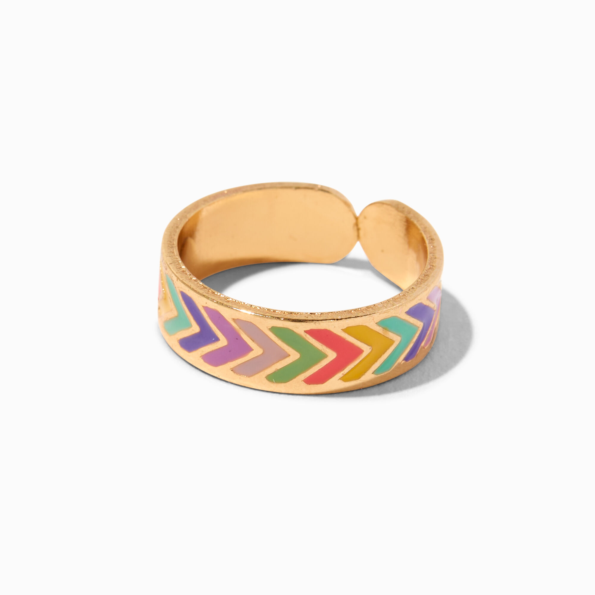 Gold-tone Chevron Rainbow Band Toe Ring,