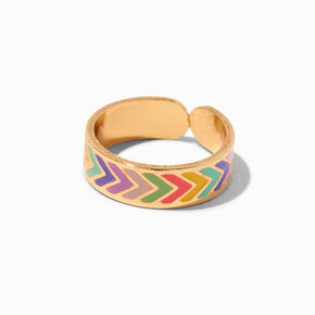 Gold Chevron Rainbow Band Toe Ring,