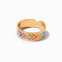 Gold Chevron Rainbow Band Toe Ring,