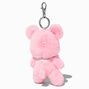 Pink Teddy Bear Plush Keychain,