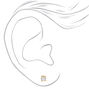 18k Gold Plated Cubic Zirconia Basket Stud Earrings - 4MM,
