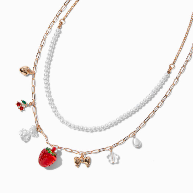 Cherry Berry Pearl Multi-Strand Necklace,