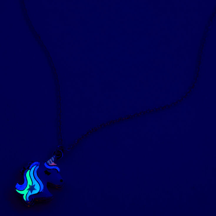 Glow in the Dark Unicorn Locket Necklace,