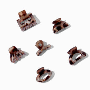 Mixed Mini Tortoiseshell Hair Claws - 6 Pack,