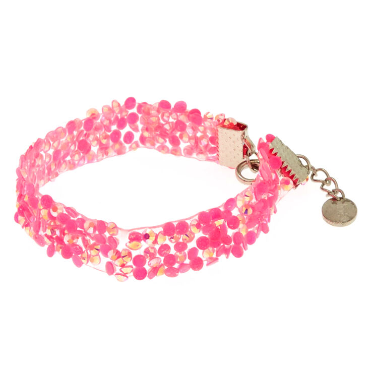 Pink Textured Sequin Bracelet,