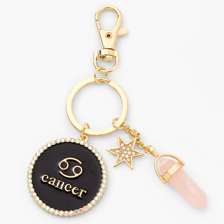 Gold Mystical Gem Zodiac Keyring - Cancer,