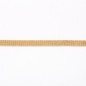 Gold Multi Row Ball Chain Choker Necklace,