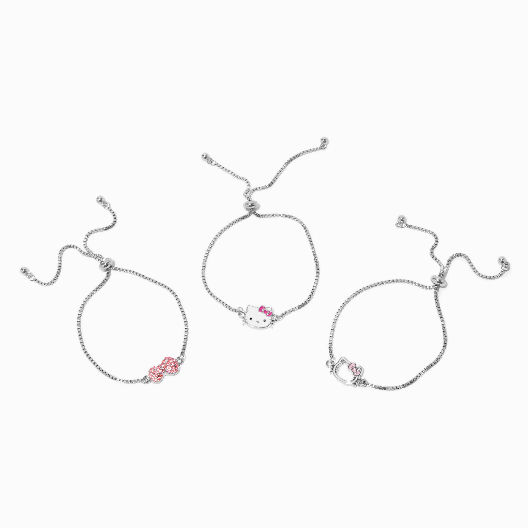 Hello Kitty® 50th Anniversary Claire's Exclusive Silver-tone Bracelet Set - 3 Pack,