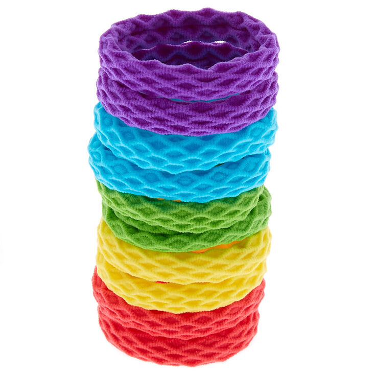 Claire&#39;s Club Neon Honeycomb Hair Ties - 10 Pack,