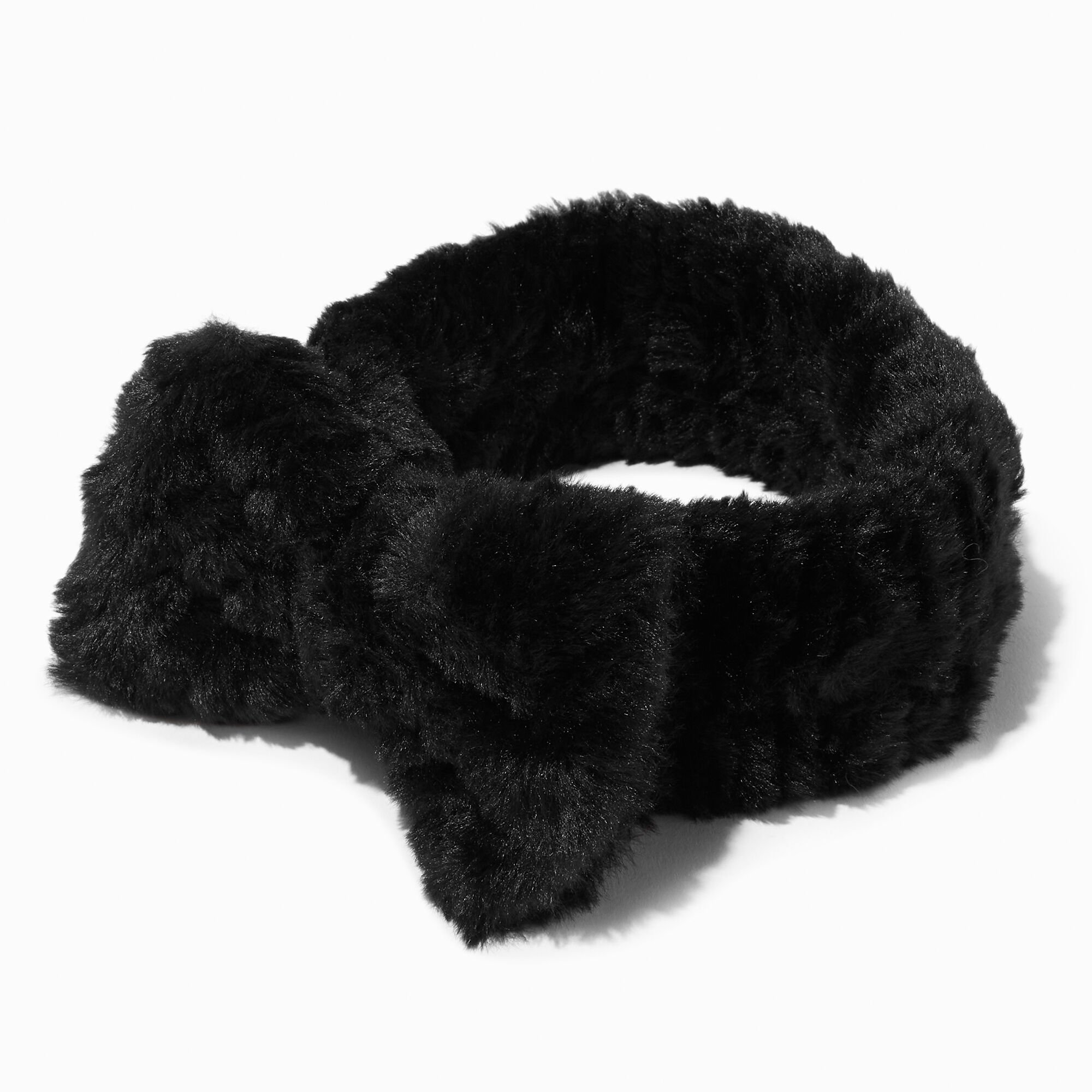 View Claires Furry Makeup Bow Headwrap Black information