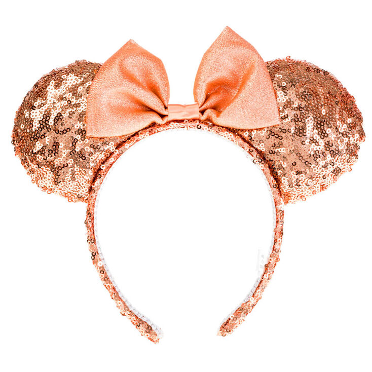 Serre-t&ecirc;te oreilles de Minnie Mouse de Disney&copy;avec oreilles &agrave; sequins couleur dor&eacute; rose,