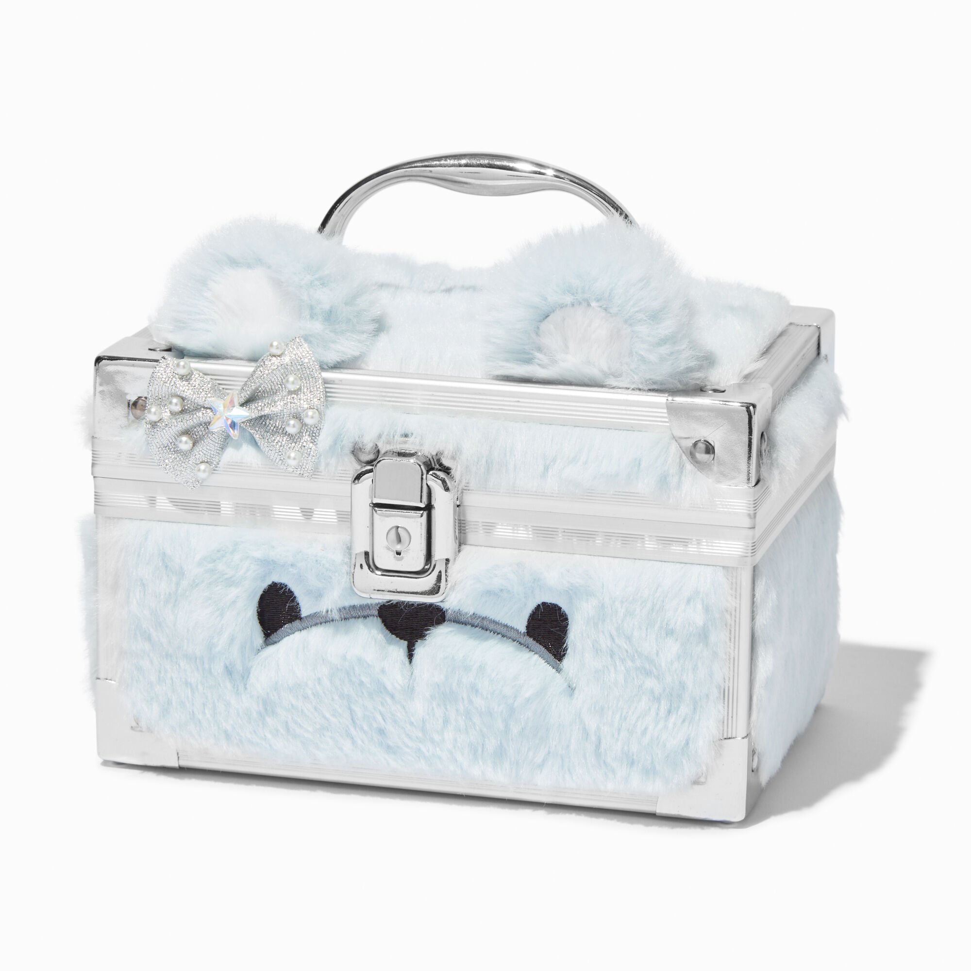 Claire's Club Starry Blue Bear Furry Lock Box,