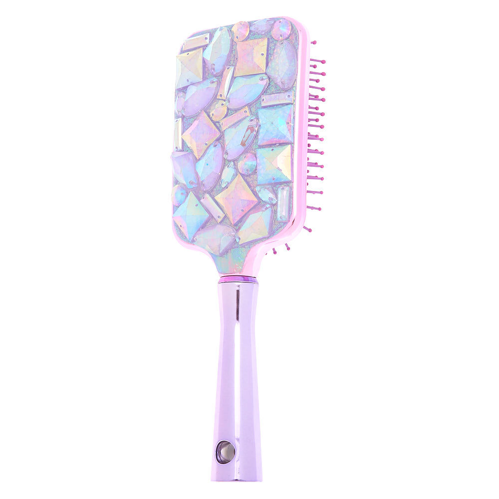 Bedazzled Paddle Hair Brush - Purple,