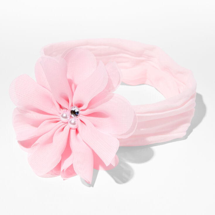 Bandeau &agrave; fleur en mousseline Claire&#39;s&nbsp;Club - Rose,