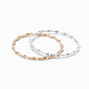 Mixed Metal Twisted Bangles - 2 Pack,