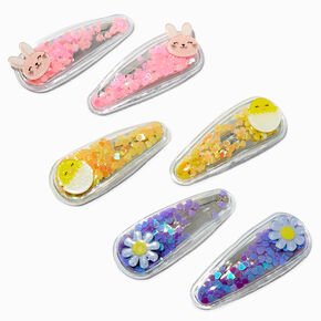 Easter Icons Shaky Confetti Snap Hair Clips - 6 Pack,