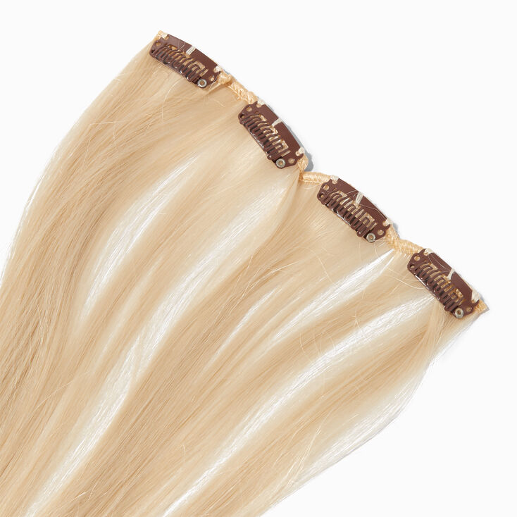 Platinum Blonde Faux Hair Clip In Extensions - 4 Pack,