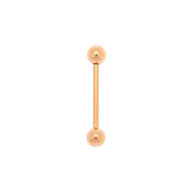 Rose Gold Titanium 14G Barbell Tongue Ring,