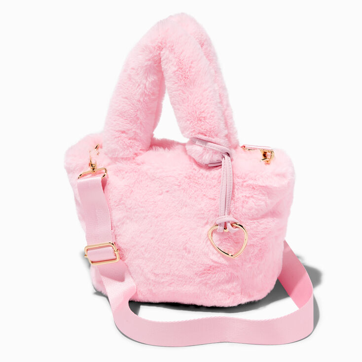 Furry Pink Crossbody Tote Bag,