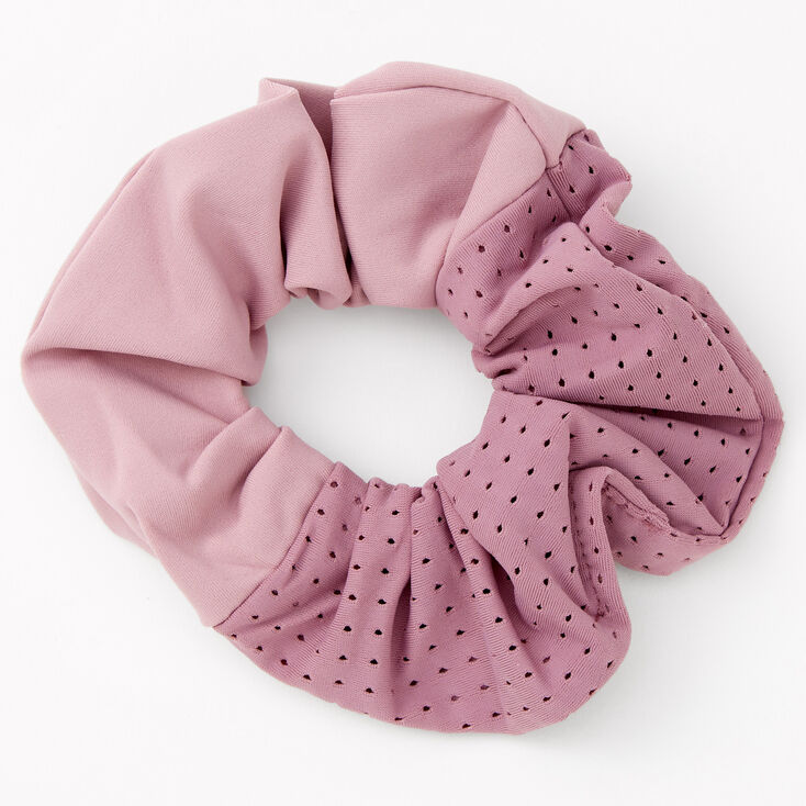 Purple Solid &amp; Dot Hair Scrunchie,