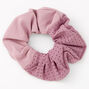 Purple Solid &amp; Dot Hair Scrunchie,