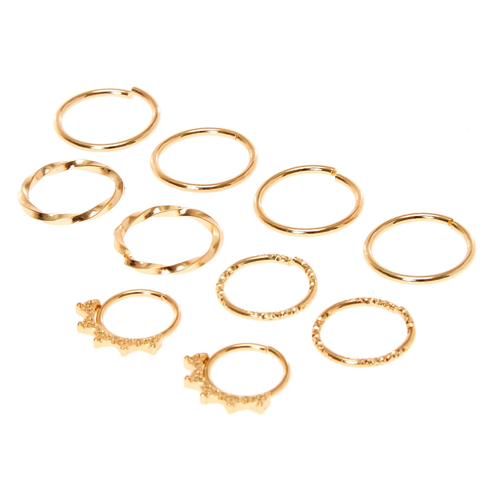 Gold Hair Rings 10 Pack