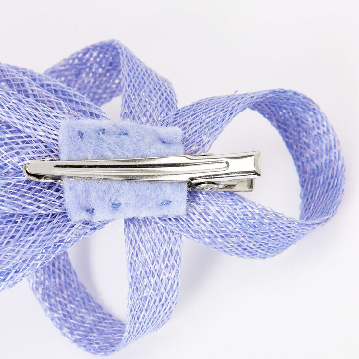 Embellished Teardrop Fascinator Hair Clip - Dusty Blue,