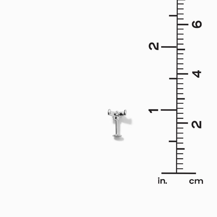 Boucles d&rsquo;oreilles pour piercing au cartilage strass papillon 1,3&nbsp;mm couleur argent&eacute;e - Lot de&nbsp;3,
