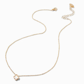 White Clover Gold-tone Pendant Necklace,