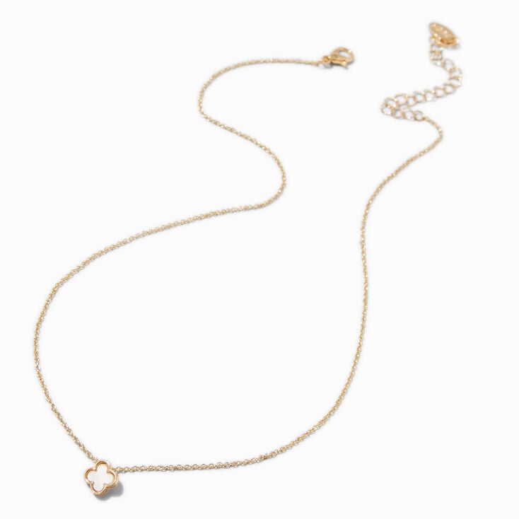 White Clover Gold-tone Pendant Necklace,