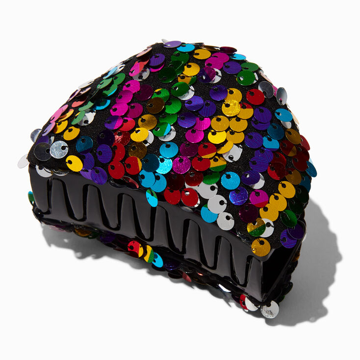 Rainbow Sequin Bow Hair Claw,