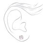 Silver Cubic Zirconia Round Stud Earrings - 6MM, 7MM, 8MM,