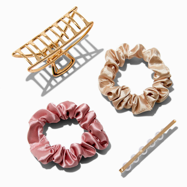 Boho Hair Claw, Hair Pin, &amp; Hair Scrunchies - 4 Pack,