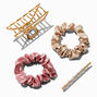 Boho Hair Claw, Hair Pin, &amp; Hair Scrunchies - 4 Pack,