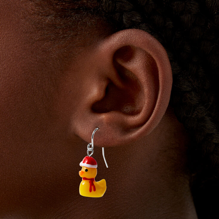 Santa Ducky 0.75&quot; Drop Earrings,