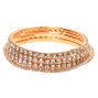 Rose Gold-tone Rhinestone Stretch Bracelets - 5 Pack,