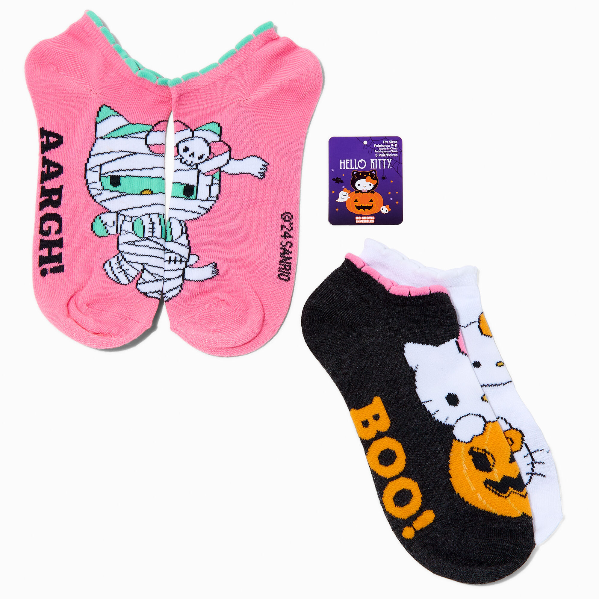 Hello Kitty Halloween No Show Socks 3 Pack Claire s US