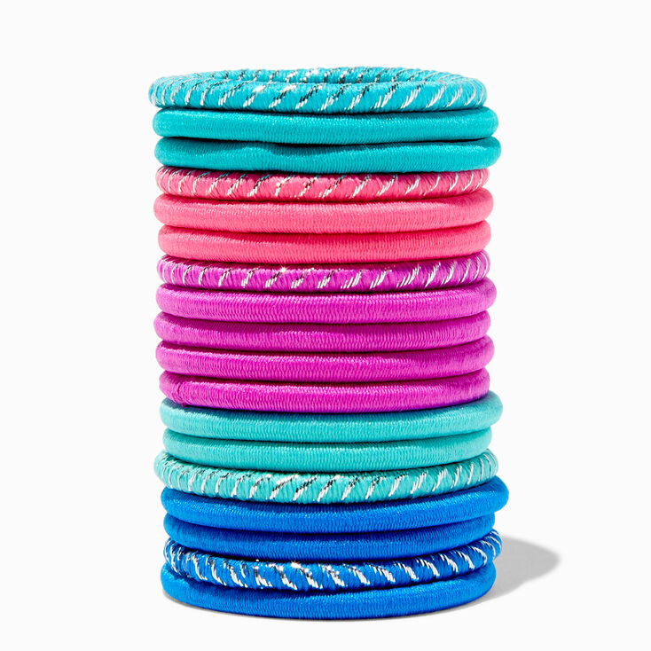 Claire&#39;s Club Jewel Tone Lurex Hair Ties - 18 Pack,