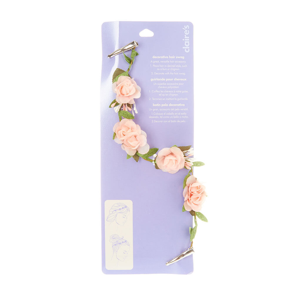 Flower Vine Decorative Hair Swag - Pink,