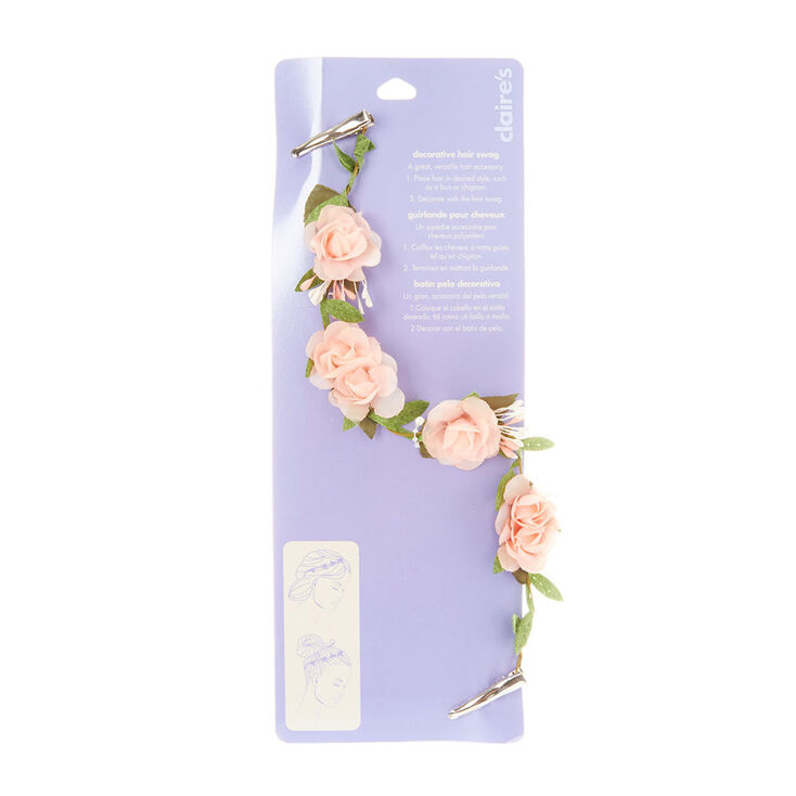 Flower Vine Decorative Hair Swag - Pink,