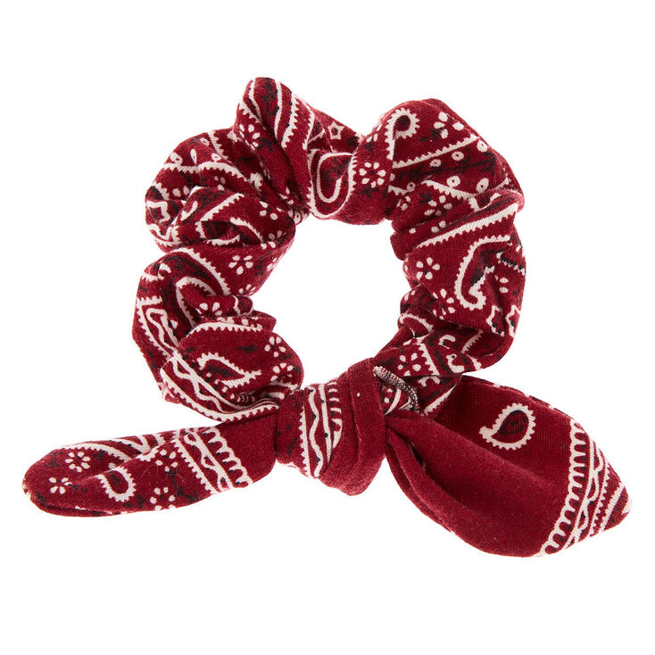 Claire's Chouchou à nœud noué style bandana - Bordeaux
