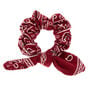Small Bandana Knotted Bow Hair Scrunchie - Burgundy,