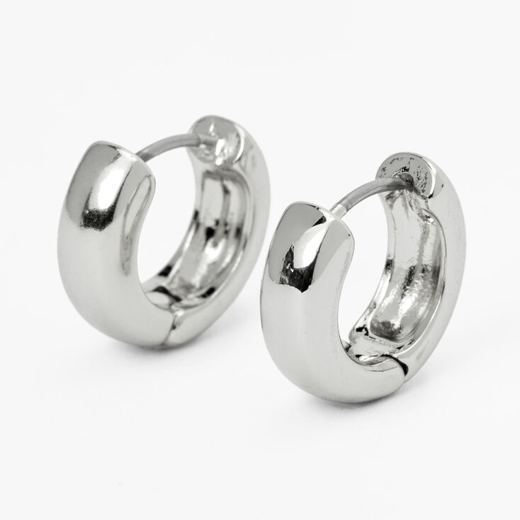 Silver-tone 15mm Huggie Hoop Earrings,