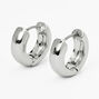 Silver-tone 15MM Huggie Hoop Earrings,