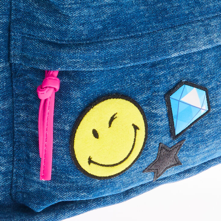 Sac &agrave; dos en jean bleu Smiley World,