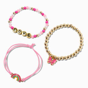 Bracelets perl&eacute;s r&eacute;glables avec perles d&rsquo;imitation &laquo;&nbsp;Love&nbsp;&raquo; Claire&#39;s&nbsp;Club - Lot de 3,