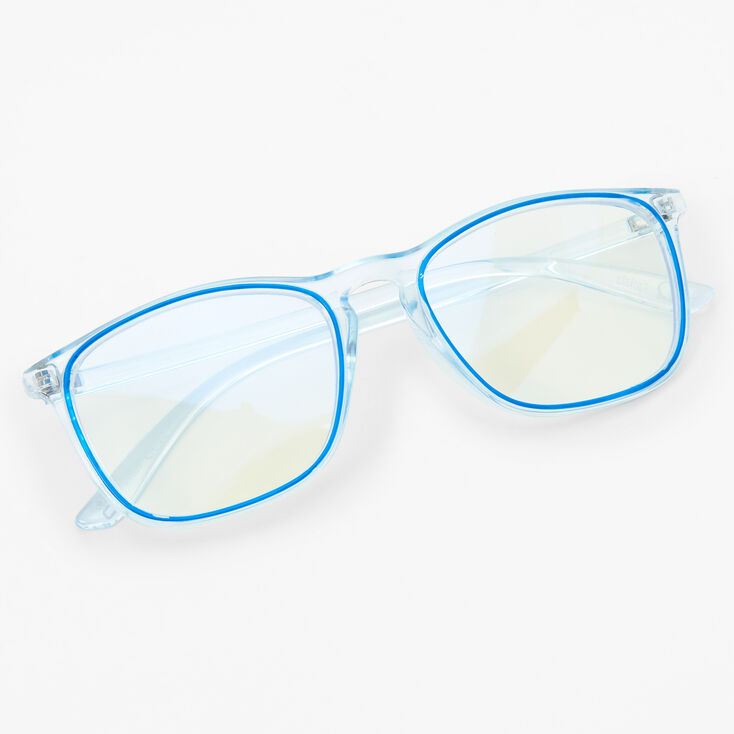 Retro Trim Clear Lens Frames - Blue,