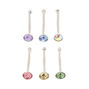 Piercings de nez avec strass pastel 0,6&nbsp;mm couleur argent&eacute;e - Lot de 6,