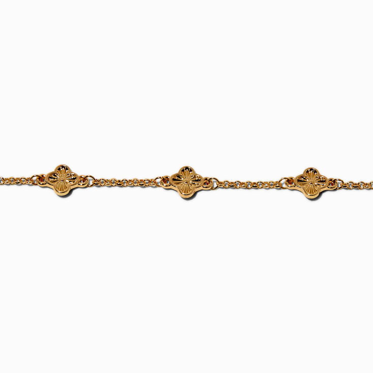 Gold-tone Clover Chain Bracelet,