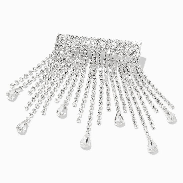 Silver Fringe Hair Barrette,